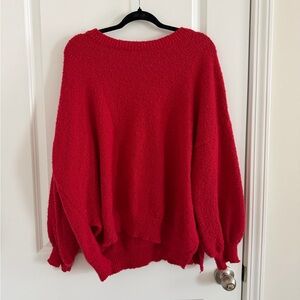 Arula Cozy Red Women's Sweater - Soft Knit Pullover